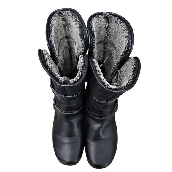 Wanderlust Gabi 2 Waterproof Moto Buckle Sherpa Black Mid Boot - Picture 5 of 14